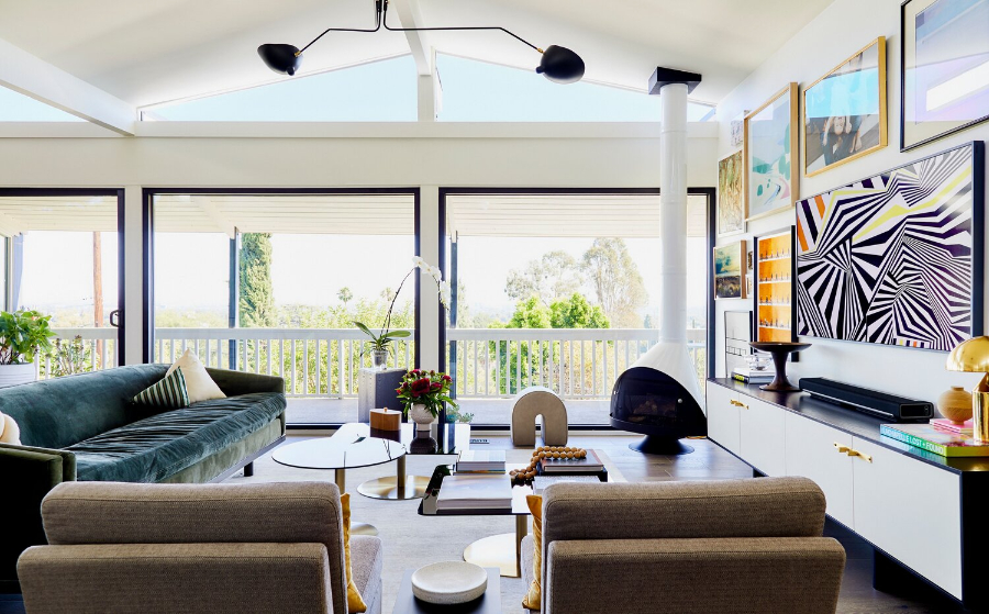 Modern Living Room Ideas with Studio Palomino, mid-century modern, fresh remodel
